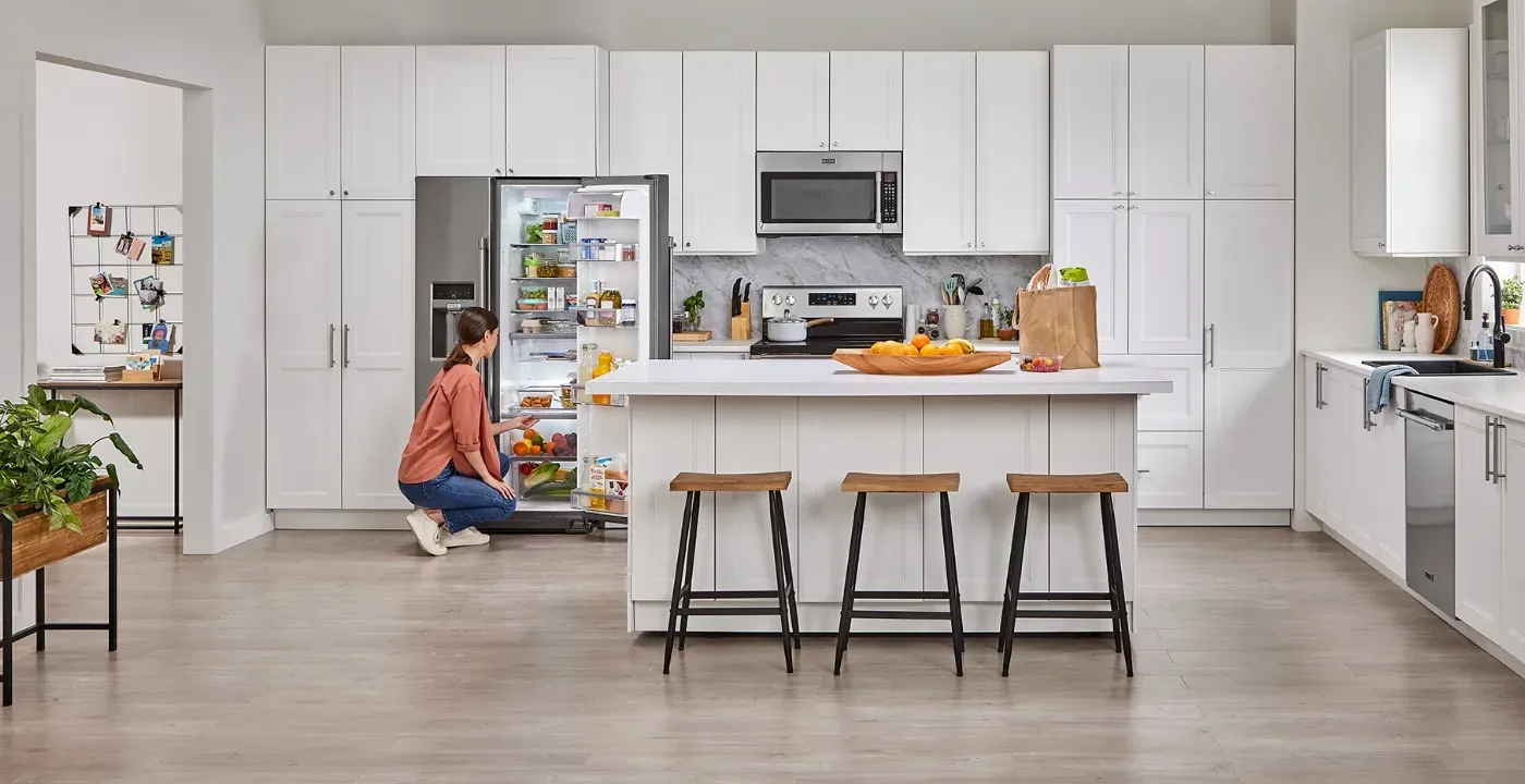 Maytag-appliances refrigerator door open